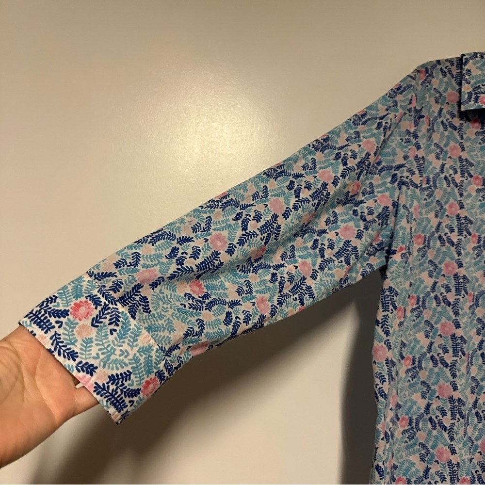 Talbots Floral Ferns Classic Cotton Button Up Shirt Size 3X - Picture 5 of 9